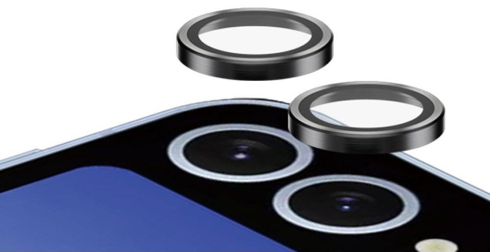 Pojedyncze lensy ze szkła hartowanego i aluminium na aparat PanzerGlass Hoops do Samsung Galaxy Z Flip7 FE / Flip6, czarne